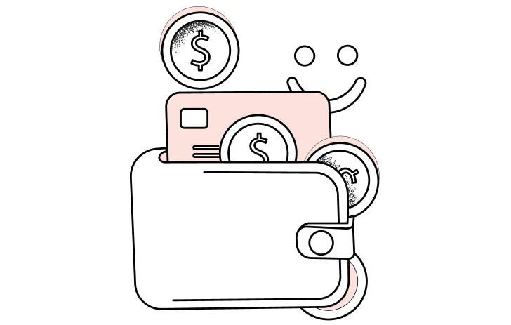 Wallet and card illustration